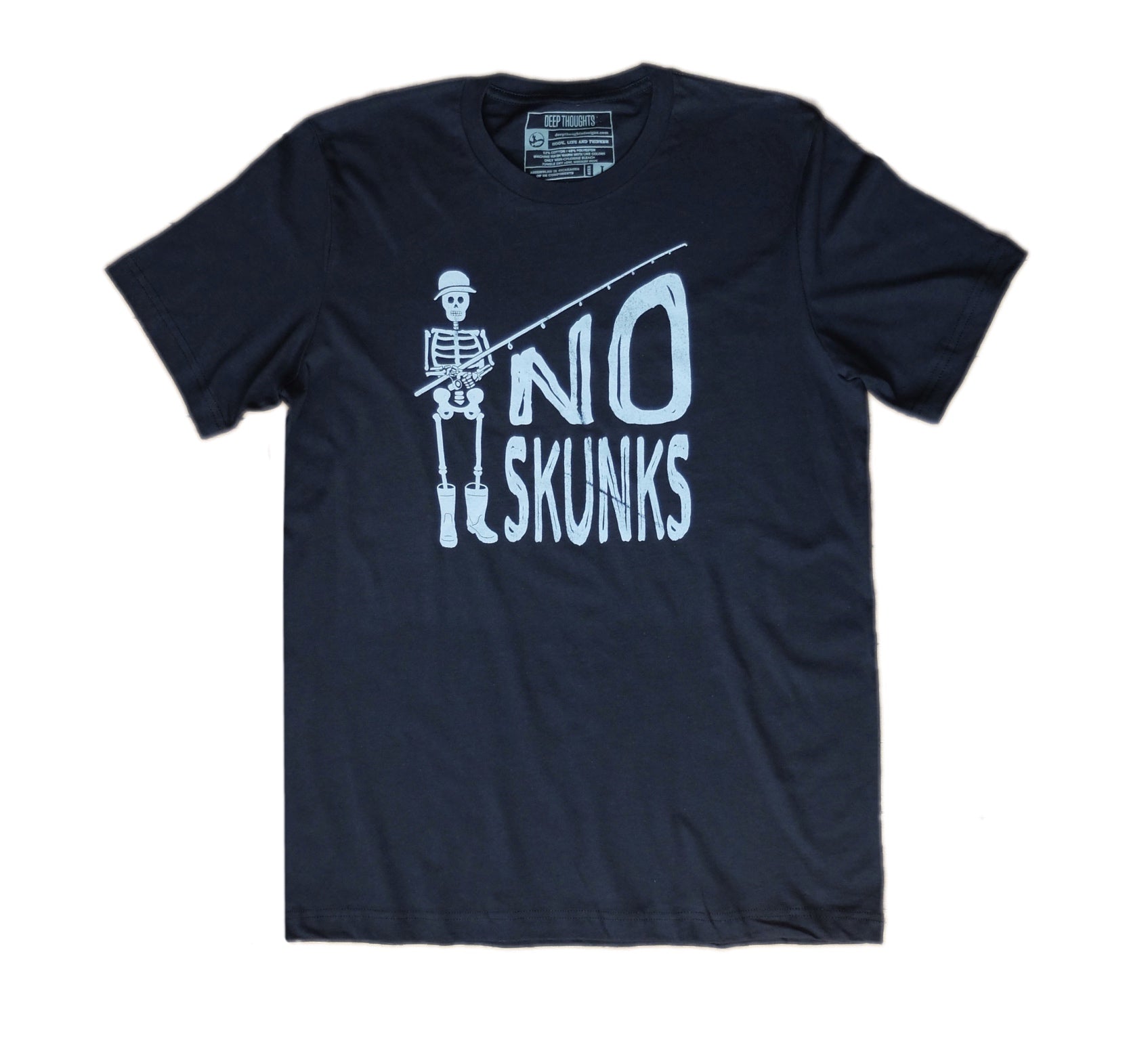 No Skunks' Fishing T-Shirt - Dark Grey – Deep Thoughts Designs