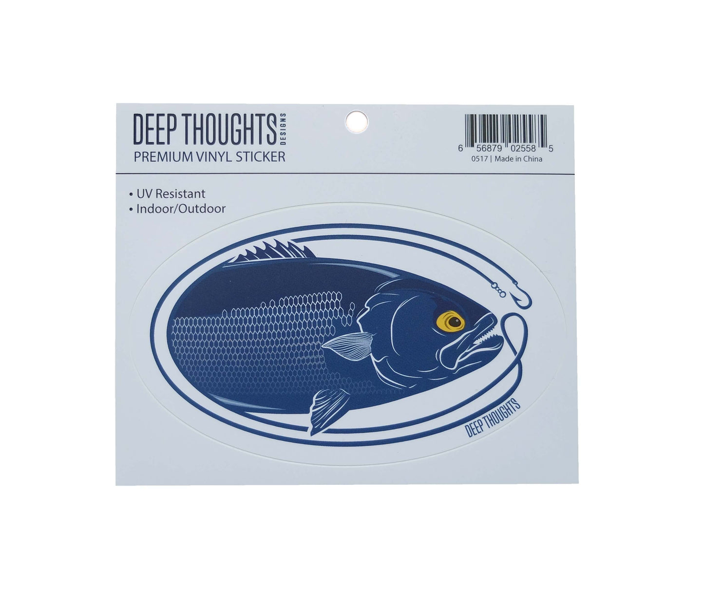 'Mean Eye Blue' Bluefish Fishing Vinyl Sticker